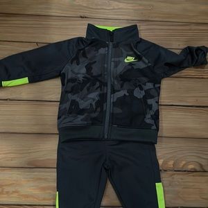 Nike Grey Black and Green Camouflage Tracksuit